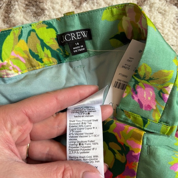 J. Crew NWT Ingrid Pant in Rose Garden Trouser Bottoms High-Rise Ankle - Picture 6 of 6